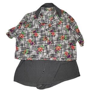 Victoria's Secret Vintage‎ Gold Label 80"s Gingham Pajama Set